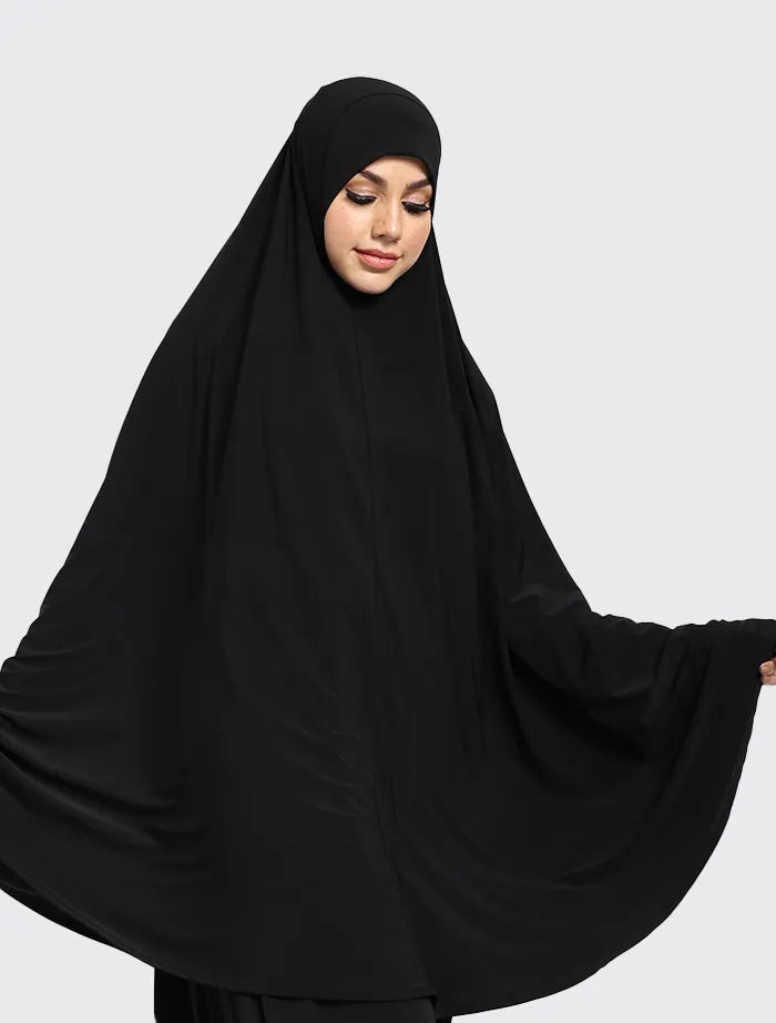 Black Plain Jersey Burkah