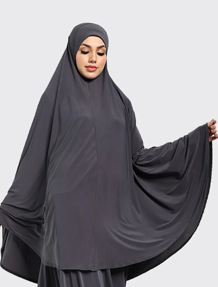 Grey Plain Jersey Burkah