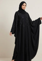 Stunning Batwing Open Black  khaleeji  Embroidery Abaya