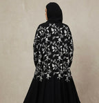 Stunning Batwing Open White khaleeji  Embroidery Abaya