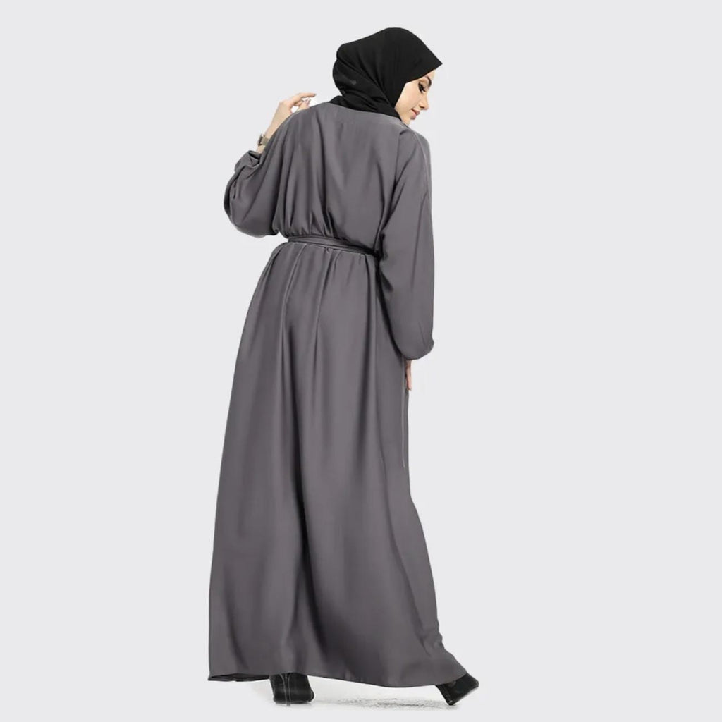 Grey Basic Nida Abaya