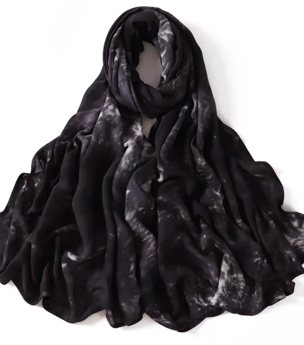 Modal Hijab with Watercolor Print
