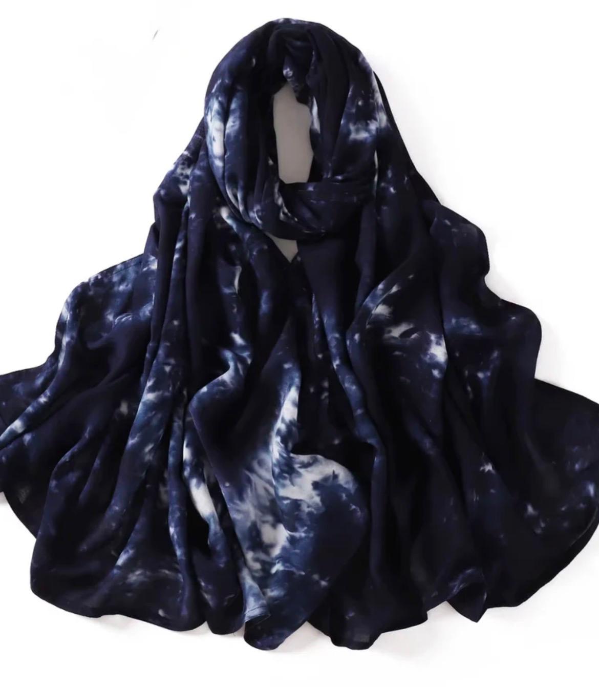 Modal Hijab with Watercolor Print