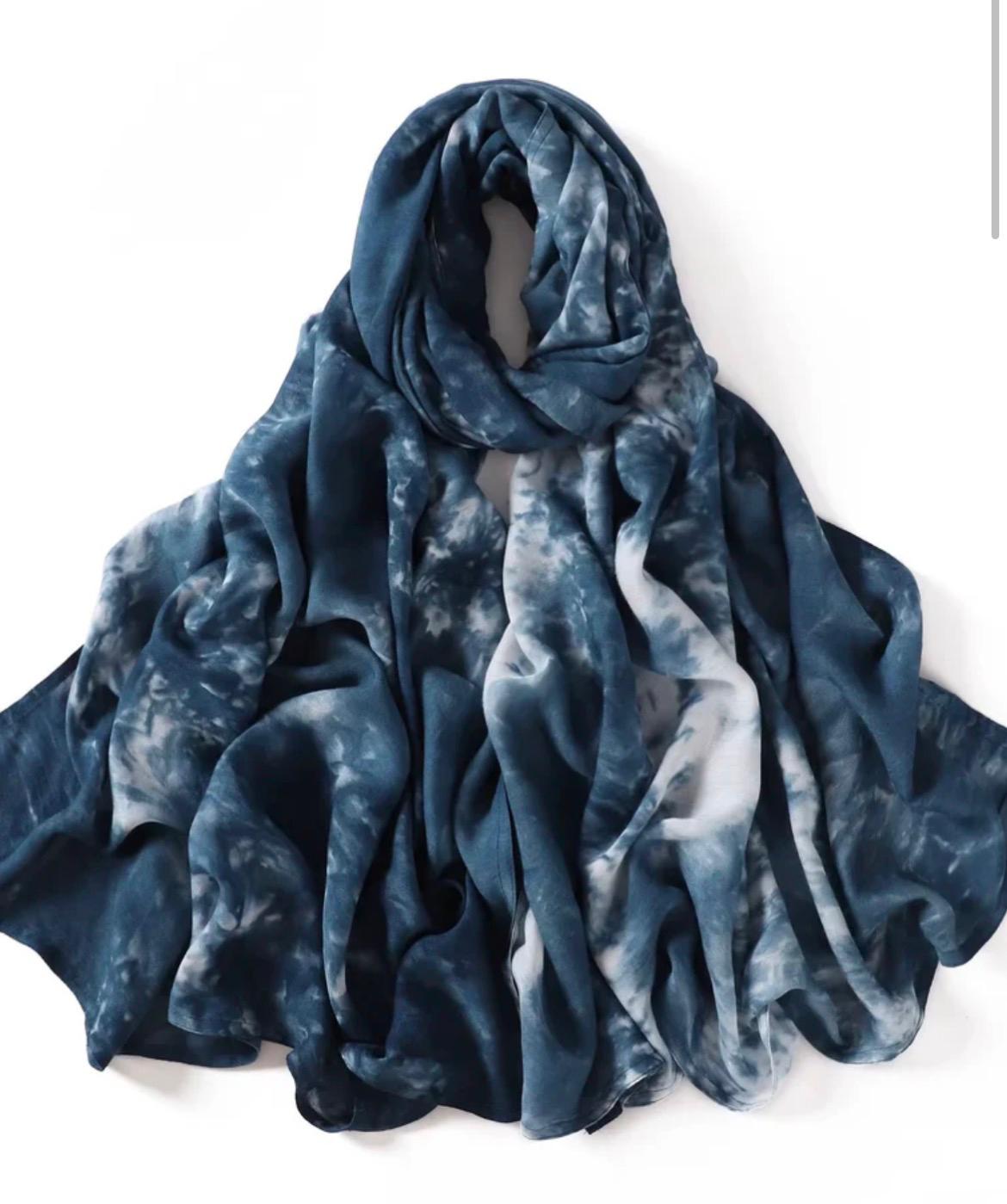 Modal Hijab with Watercolor Print