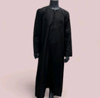 Boys Black Omani Style Cotton Thobes/Jubbah