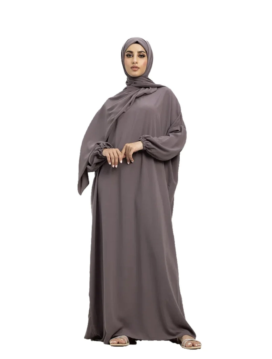 Mauve Instant Hijab Abaya
