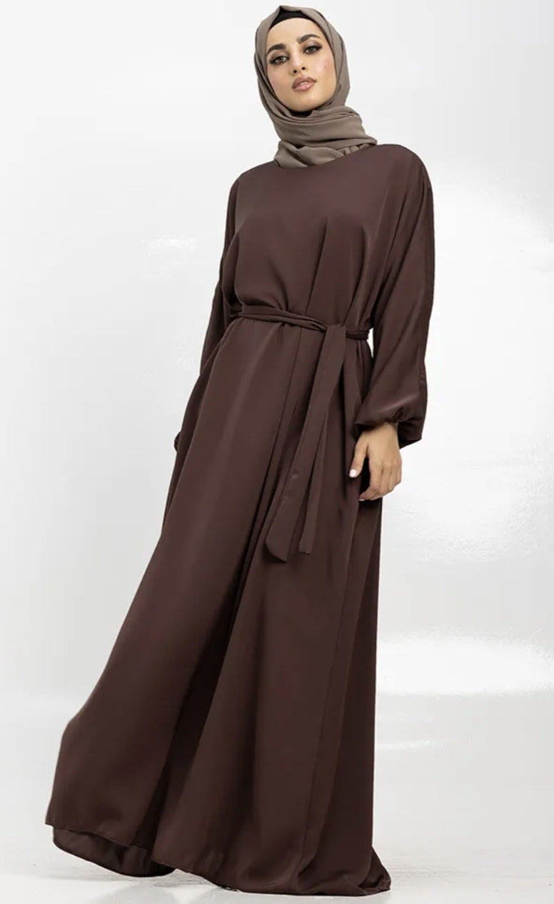 Brown Basic Nida Abaya