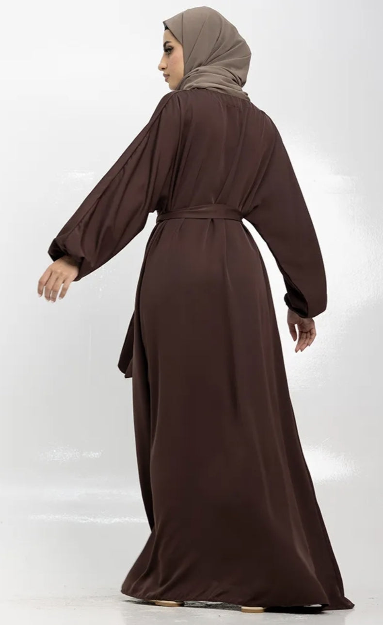 Brown Basic Nida Abaya