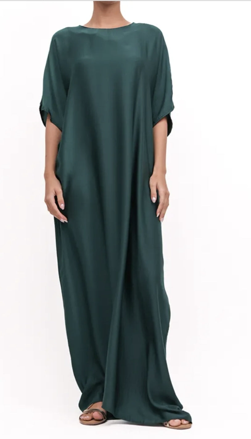 Basic Bottle Green Slip Dress
