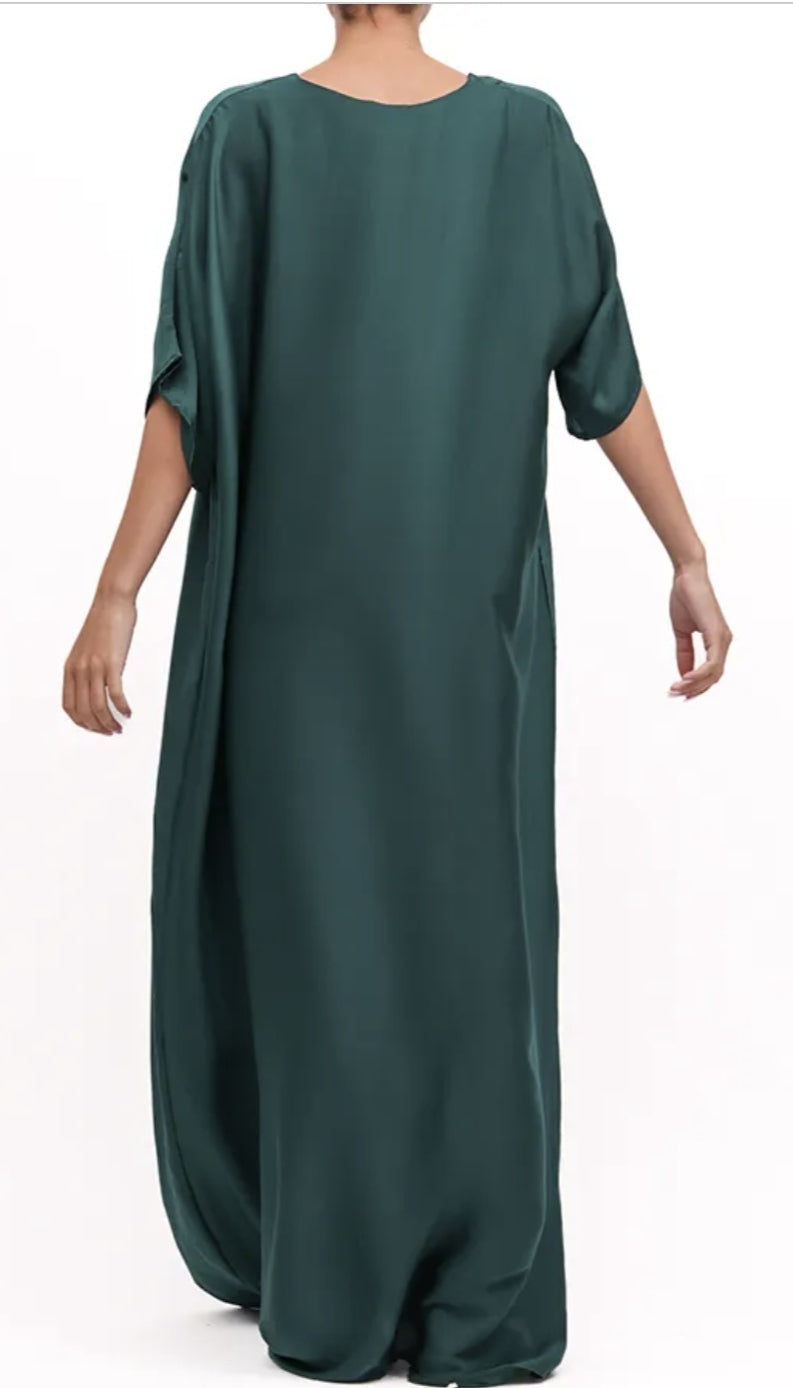 Basic Bottle Green Slip Dress