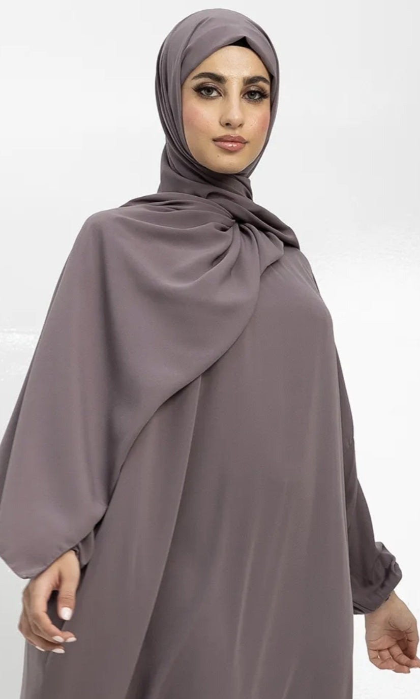Mauve Instant Hijab Abaya