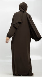 Brown Instant Hijab Abaya