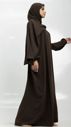 Brown Instant Hijab Abaya