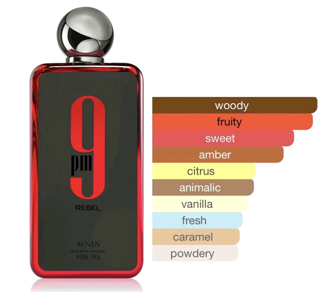 Afnan 9 PM Rebel Unisex Eau De Parfum, 100ml