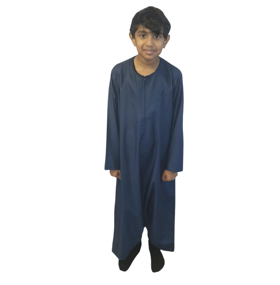 Teal Omani Style Boys Thobe/Jubbah