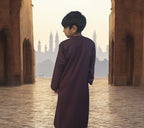Plum Omani Style Boys Thobe/Jubbah