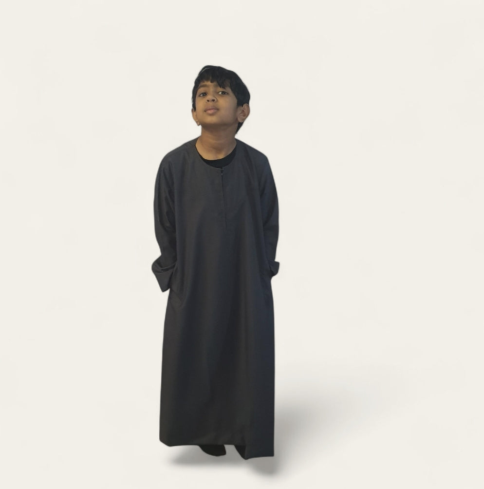 Greay Omani Style Boys Thobe