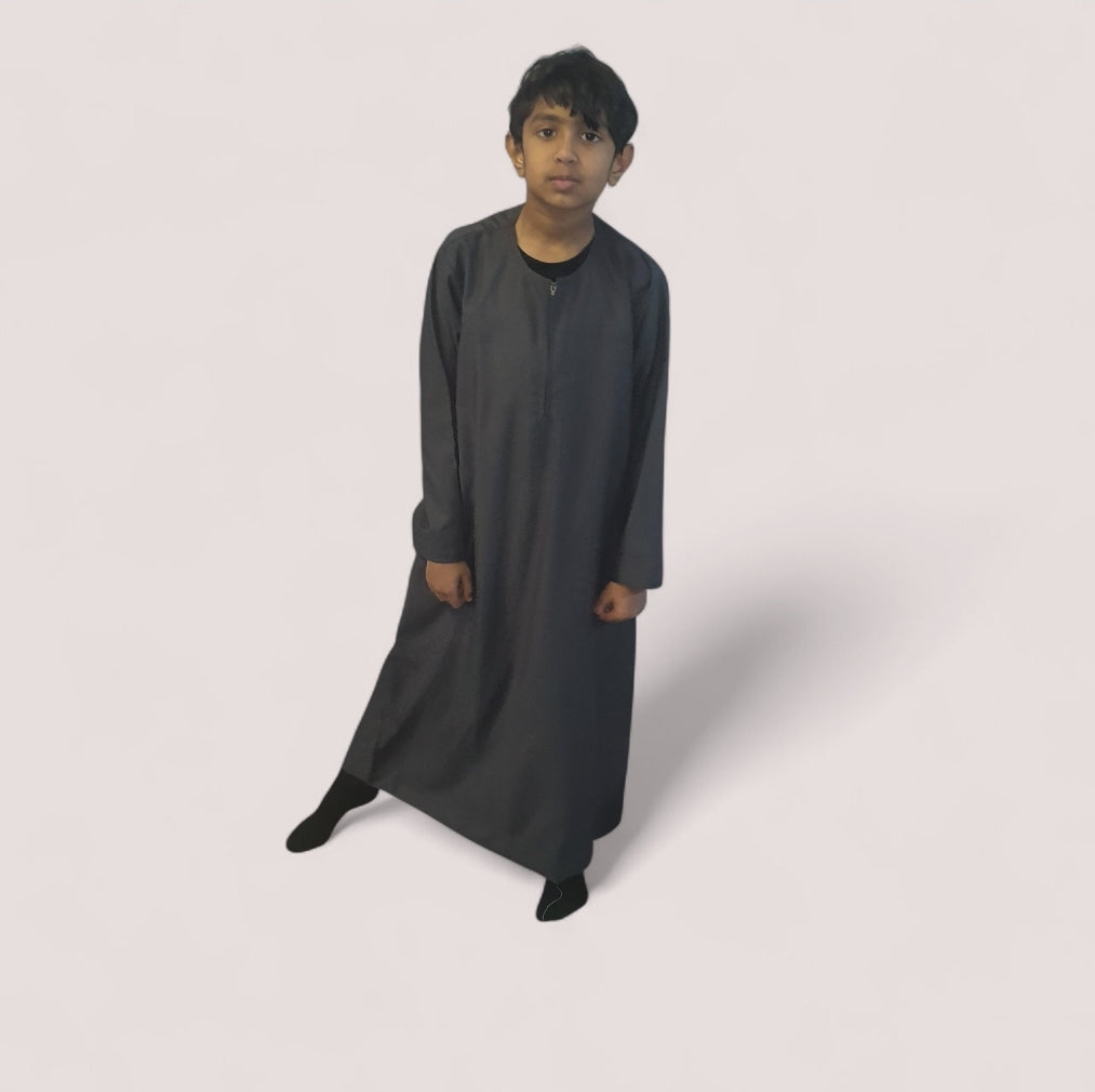 Greay Omani Style Boys Thobe