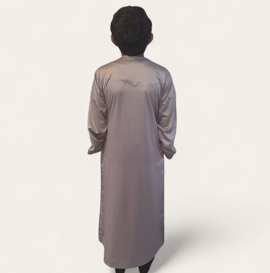 Lilac Shiny Omani style boys thobe