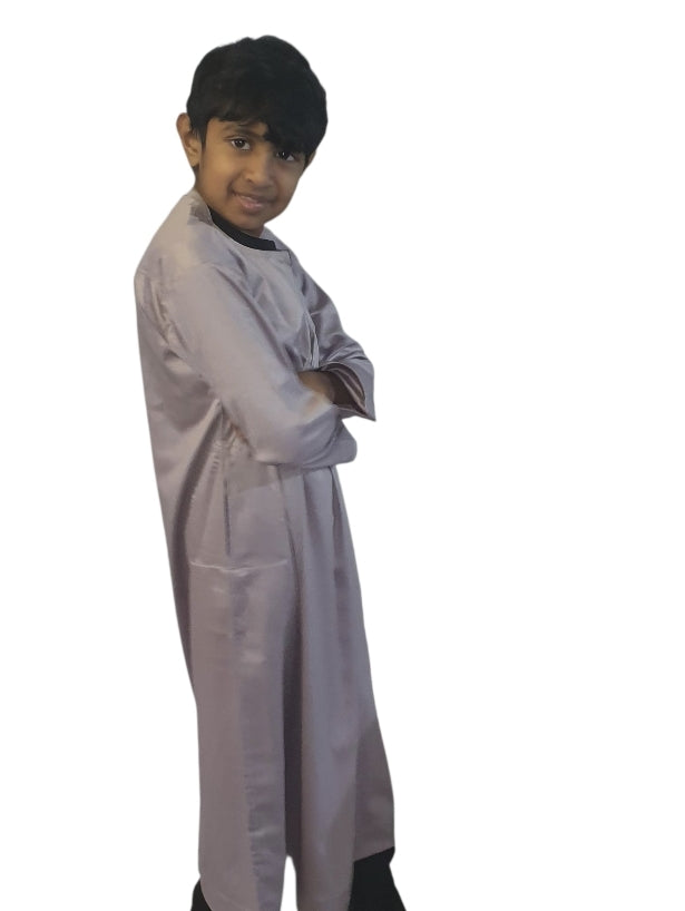 Lilac Shiny Omani style boys thobe