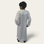 Off White shiny boys thobe Omani Style