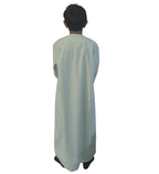 Mint Green Cotton Boys Thobe Omani Style Traditional Islamic Clothing for Kids